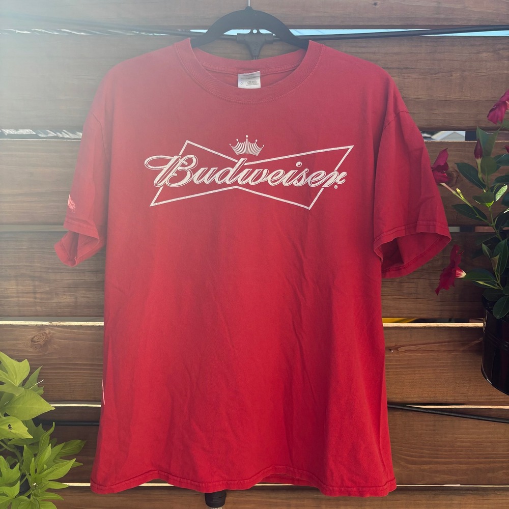 2000s Budweiser Graphic T-Shirt Mens Large Red Excellent Classic Logo Tee